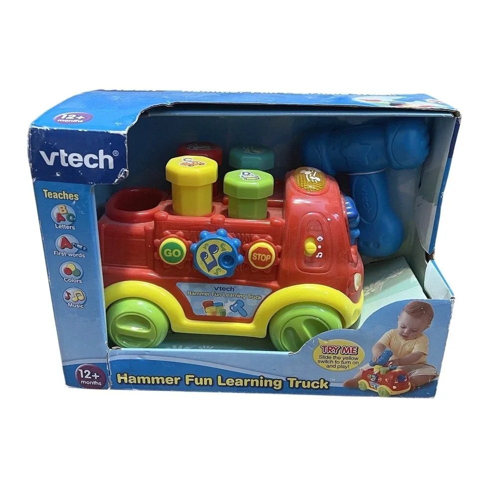 Rare VTech Hammer Fun Learning Truck Toy Kids‎ Toddler Learning Toy Music Lights